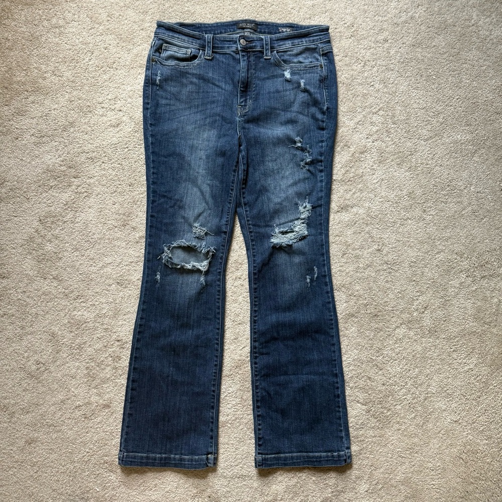 Judy Blue Distressed High Rise Boot Cut Jeans Size 15/32 - JB82541DK